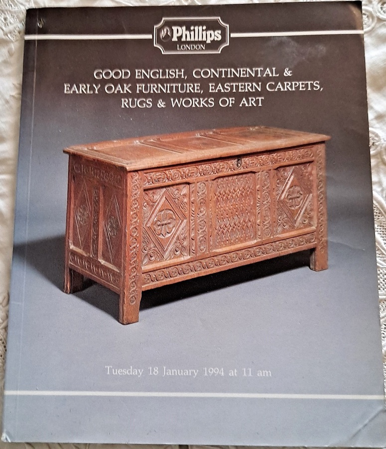 Phillips ~ Good English, Continental & Early Oak Furniture, Eastern Carpets, Rugs & Works of Art ~ London ~ 18. 01. 1994