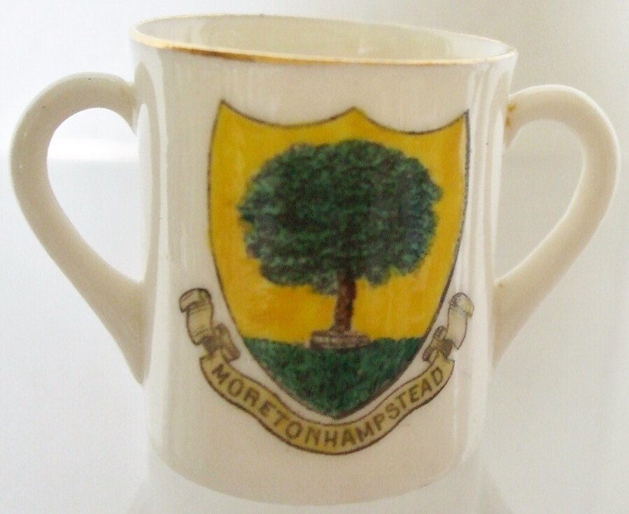 W.H. Goss ~ Two Handled Mug ~ Devon and Moretonhampstead