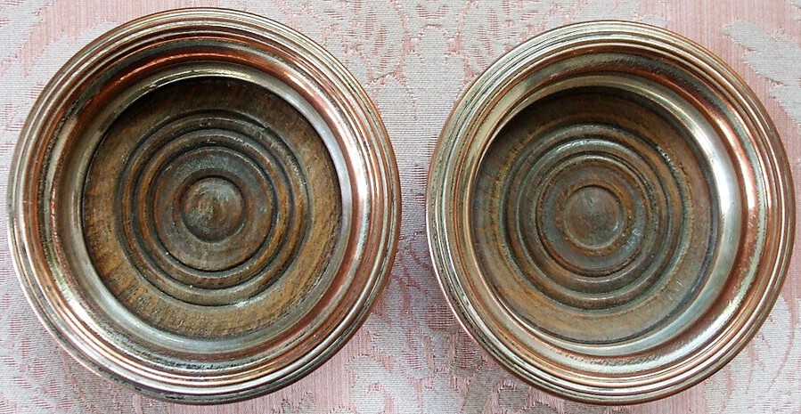 Pair of Antique Georgian Old Sheffield Plate Sauce Coasters