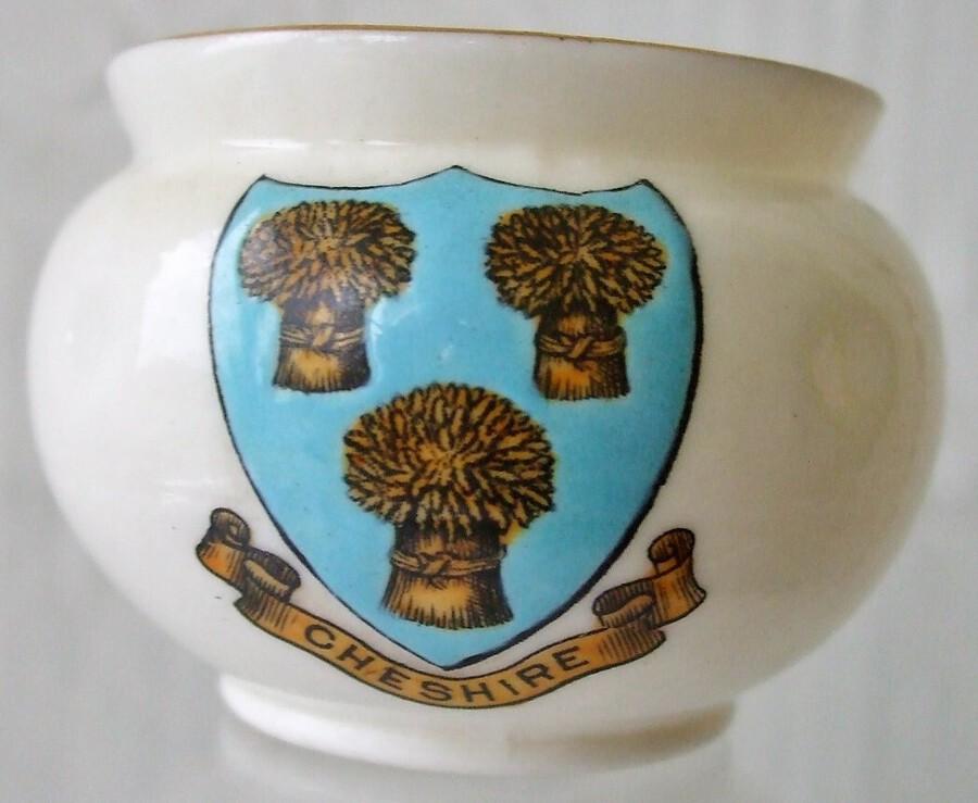 Antique W.H. Goss ~ Glastonbury Terracotta Bowl ~ A.C.C. No. 123 ~ Cheshire