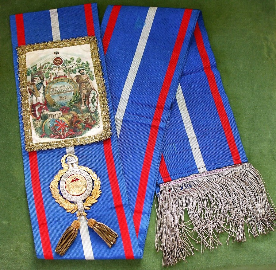 Antique Antique English Ceremonial Sash ~ The Order of Druids