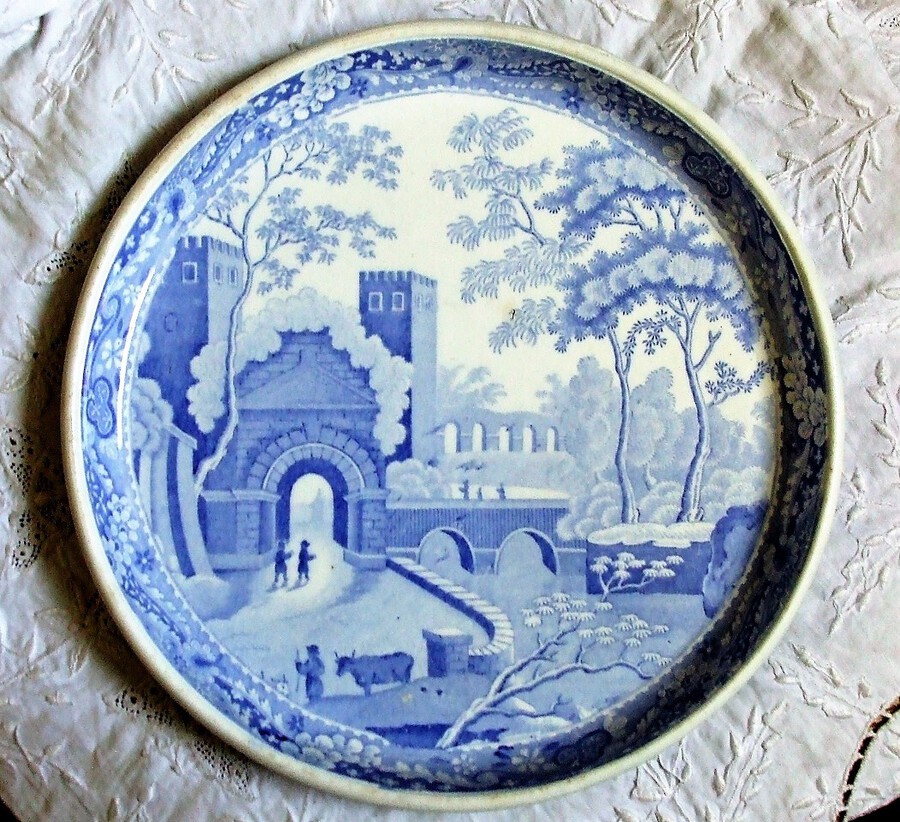Antique Antique English Georgian Blue and White Transfer 
