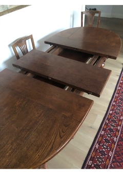 Antique Expandable Oak Dining Table (French Style)