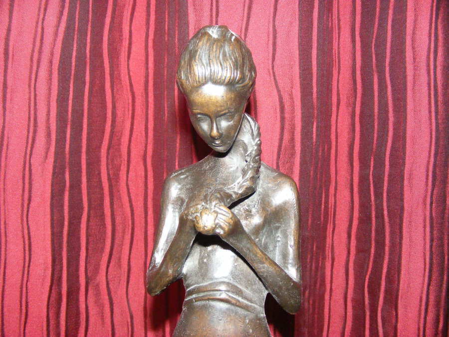 antique bronze statue, signed troubetzkoy, 43cms tall, weighs over 6 kilo, c 1930.
