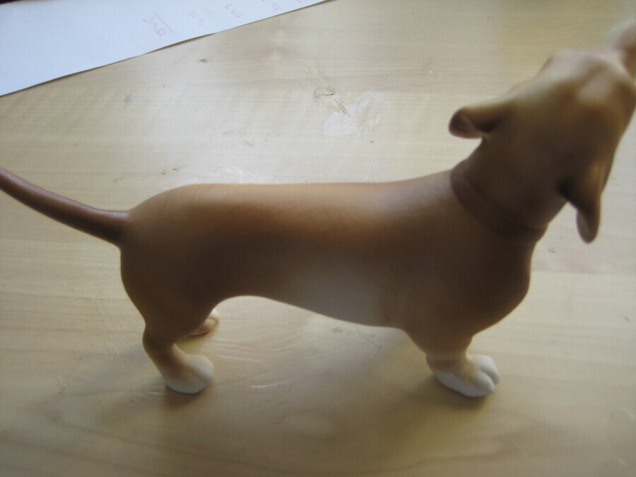 Antique ROYAL DUX DOG 17cm LONG ALL THE DUX MARKS (K)