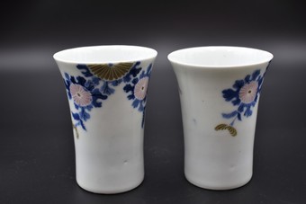 Antique Japanes Hirado/Mikawachi saki wine cups