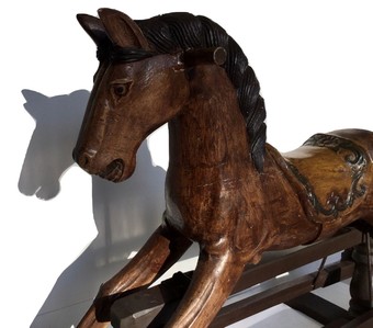 Antique Old heavy wooden rocking horse, in excellent condition