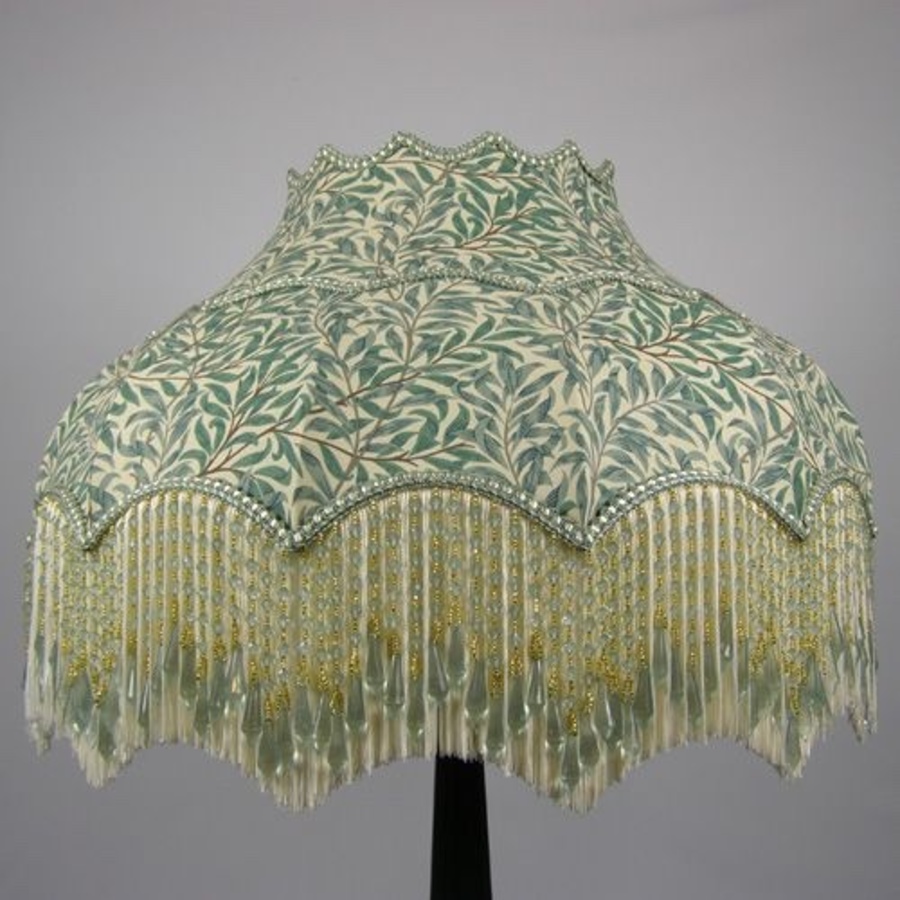 HANDMADE LAMPSHADE MADE WITH WILLIAM MORRIS WILLOW BOUGH BLUE LIGHT SHADE 