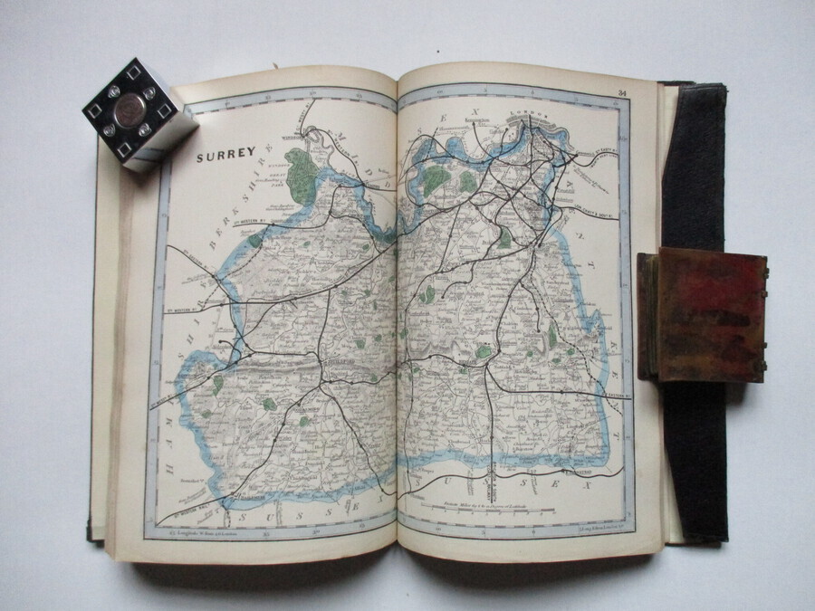 Antique Cruchley’s County Atlas of England and Wales shewing all the Railways & Stations 