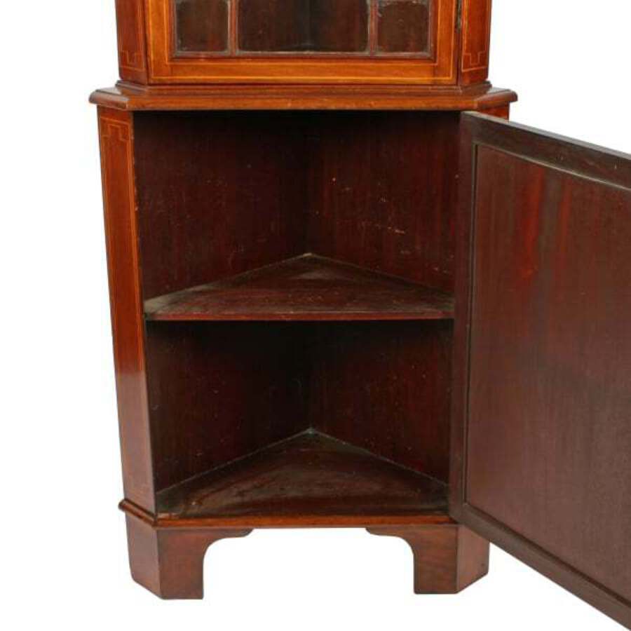 Antique Edwardian Inlaid Double Corner ANTIQUES.CO.UK