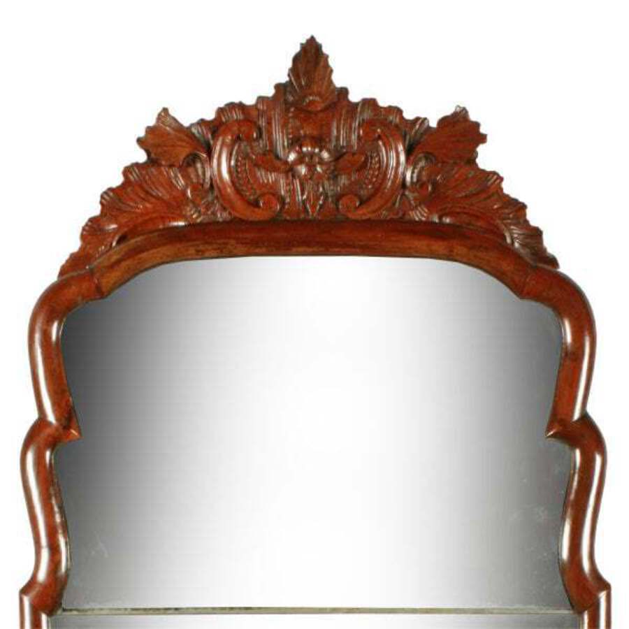 Antique 18th Century Dutch Walnut Framed Mirror 
