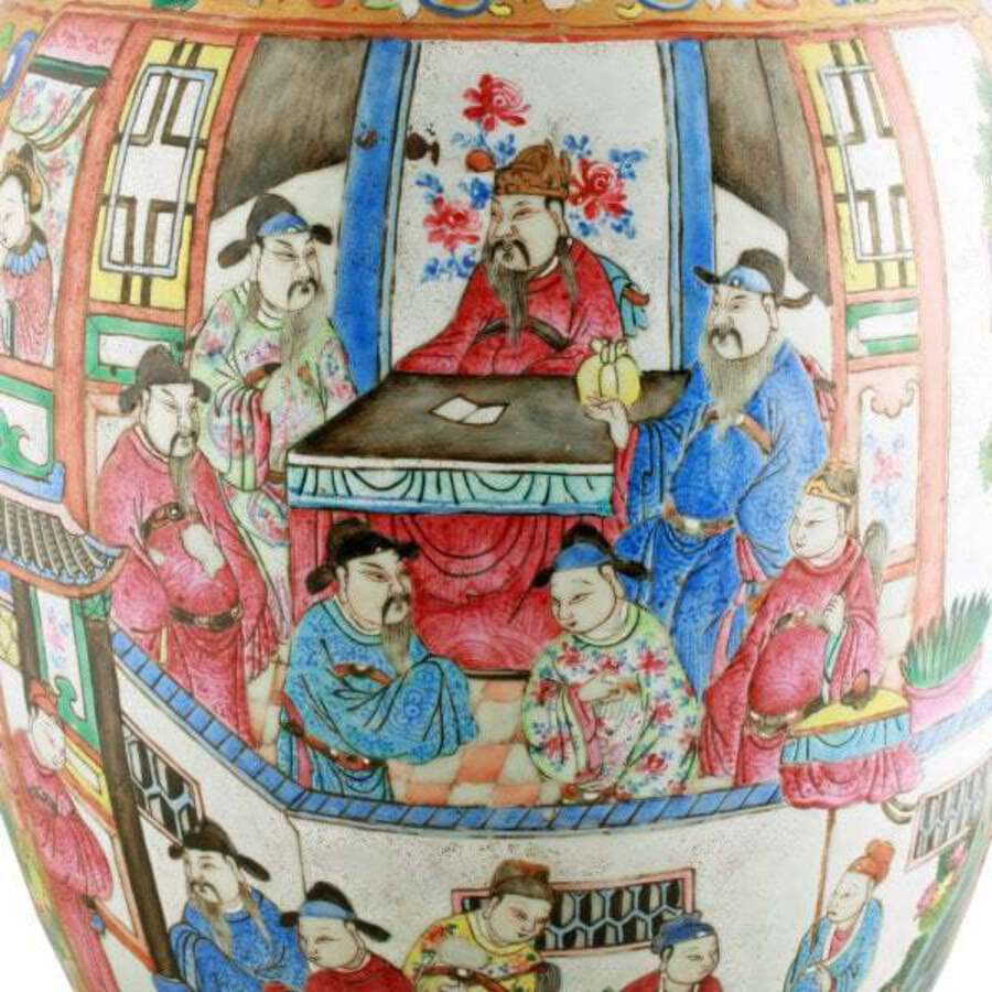 Antique 19th Century Chinese Canton Vase 