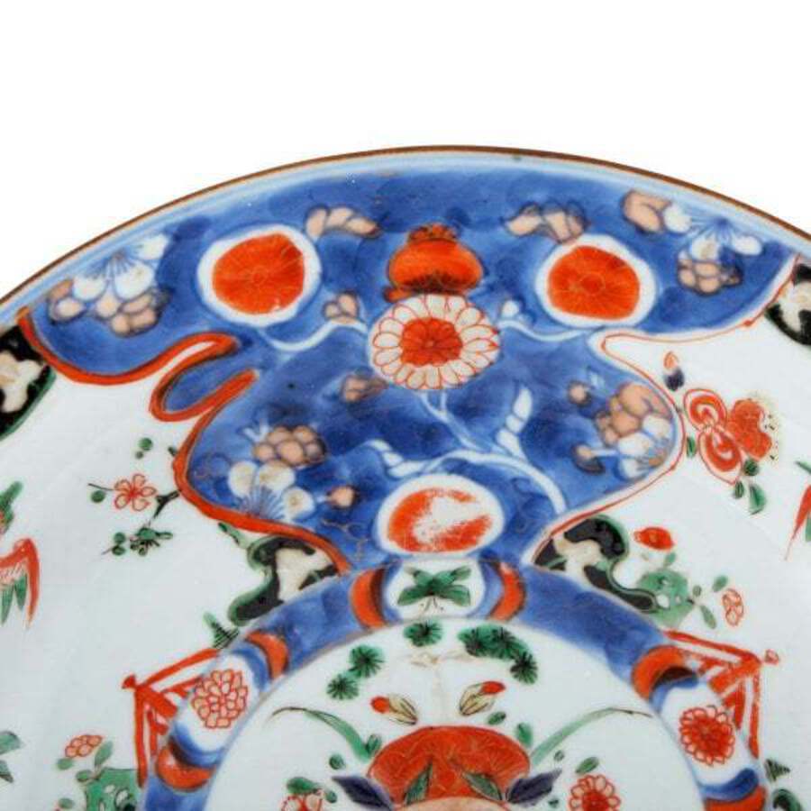 Antique 18th Century Chinese Qing Kangxi Plate 