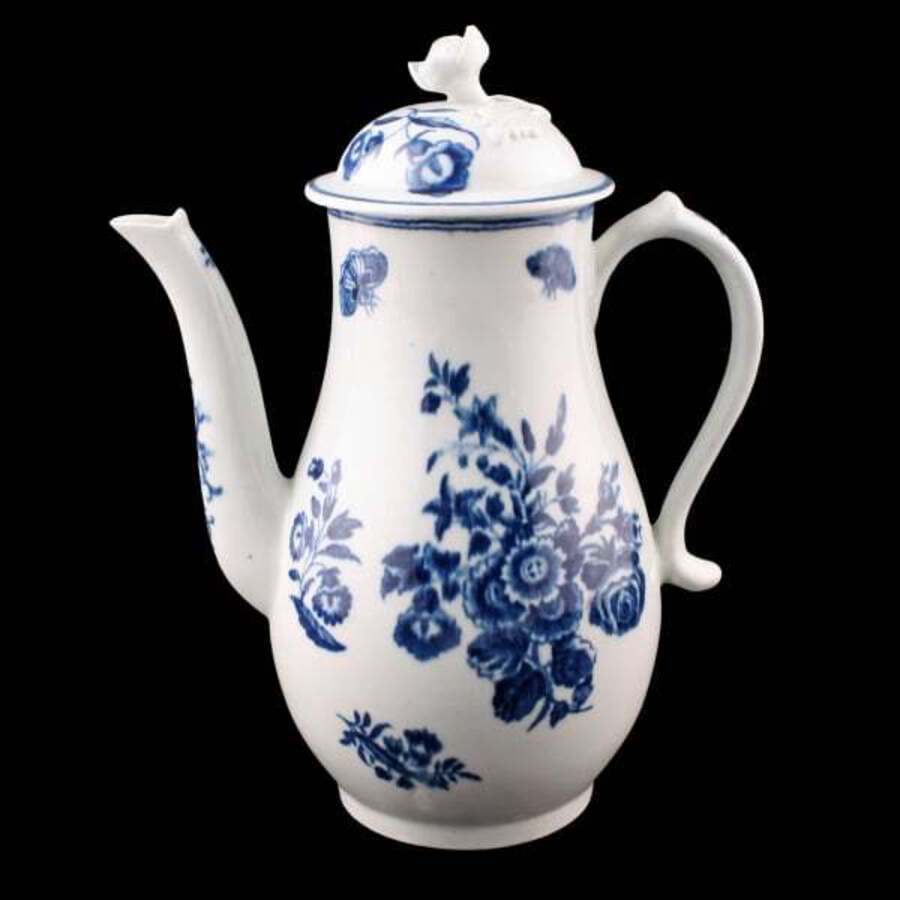 Antique 18th Century Worcester Coffee Pot 