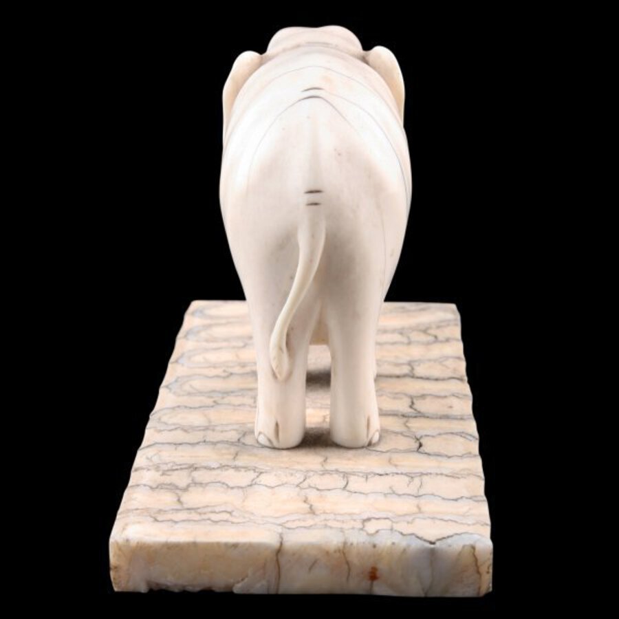 Antique 19th Century Carved Ivory Elephant 