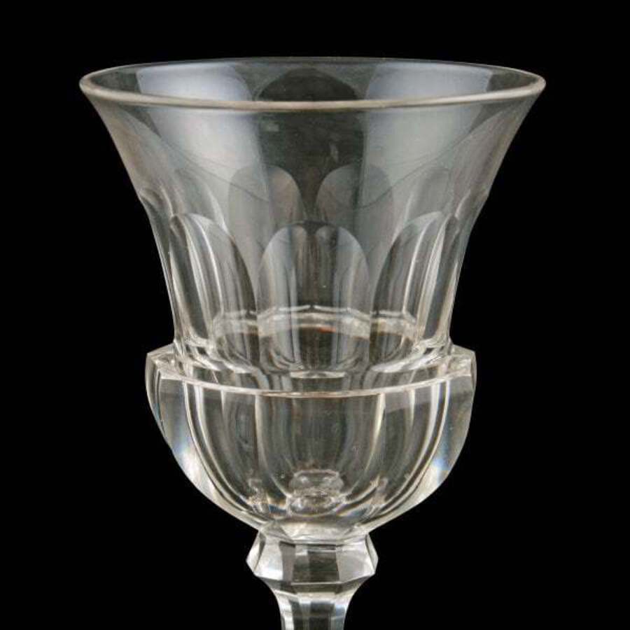 Antique Six Cut Crystal Wine Glasses 