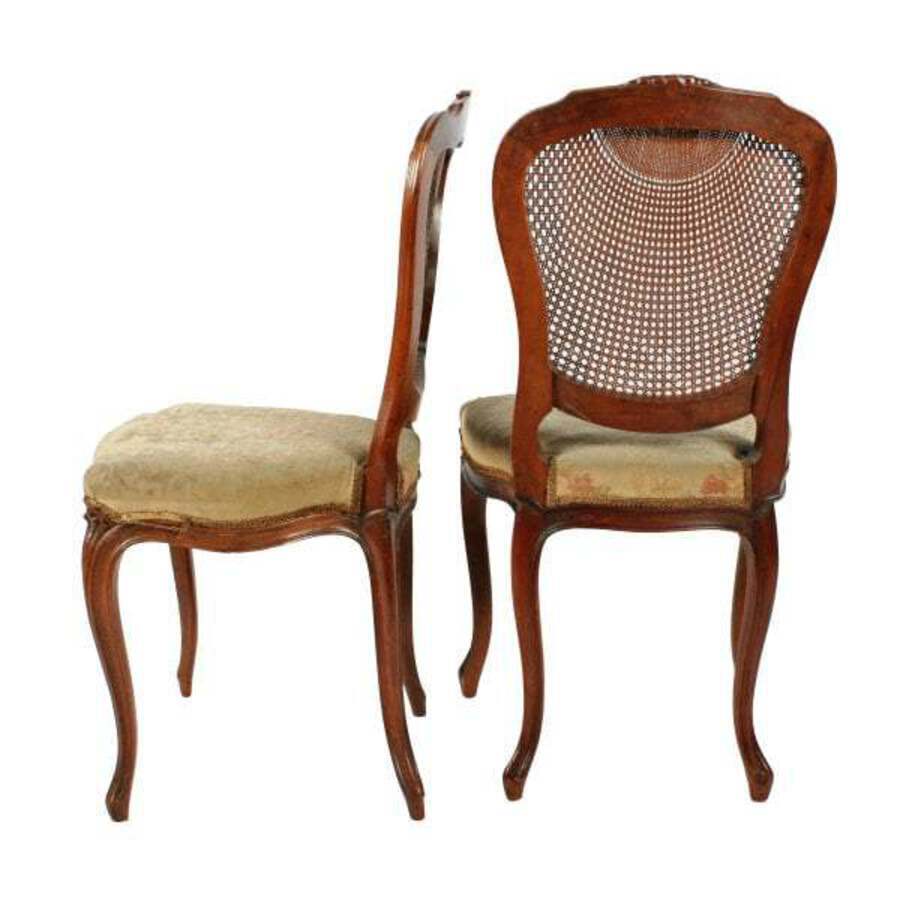 Antique Two Walnut Bergere Salon Chairs 
