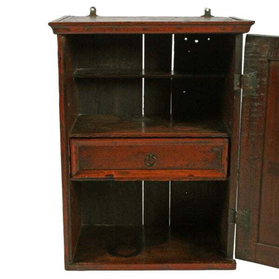 Antique 18th Century Oak Spice Cabinet 