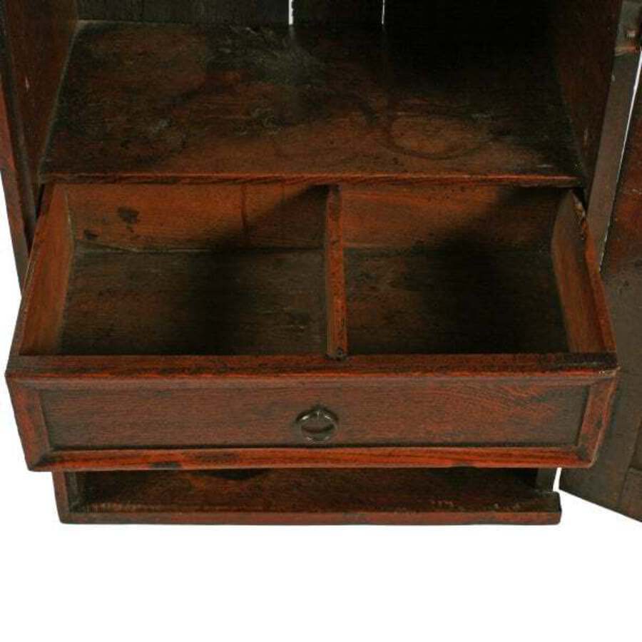 Antique 18th Century Oak Spice Cabinet 