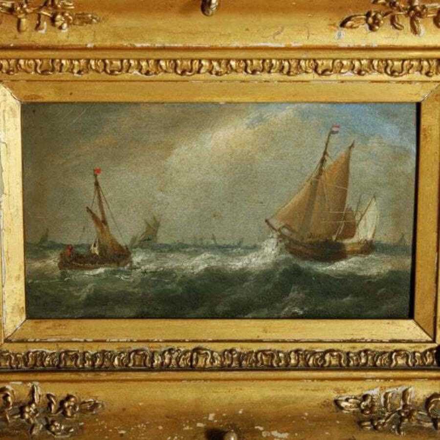 Antique Oil Painting on Board Signed John Wilson 