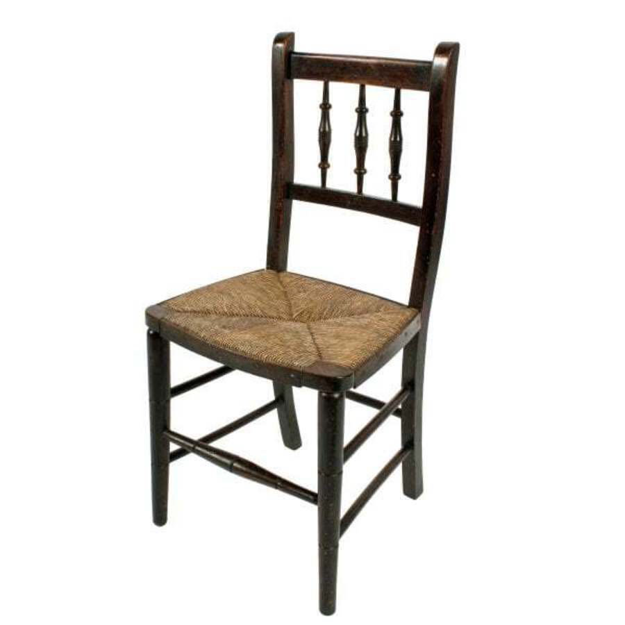 Antique Child's Rush Seat Chair 