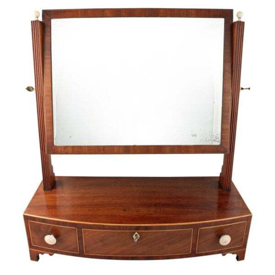 Antique Georgian Bow Fronted Dressing Mirror 