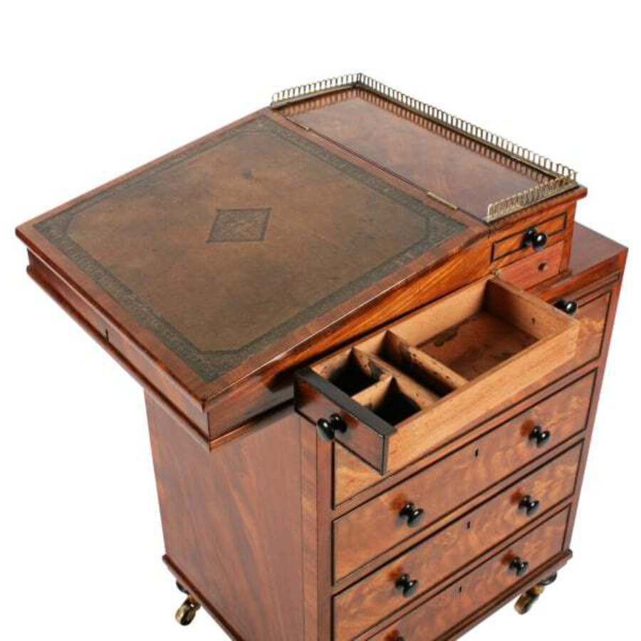 Antique Fine Regency Mahogany Davenport Desk 