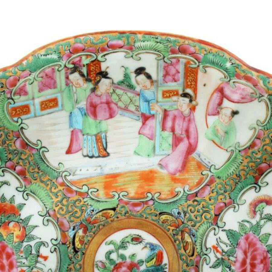 Antique Chinese Canton Famille Rose Dish 