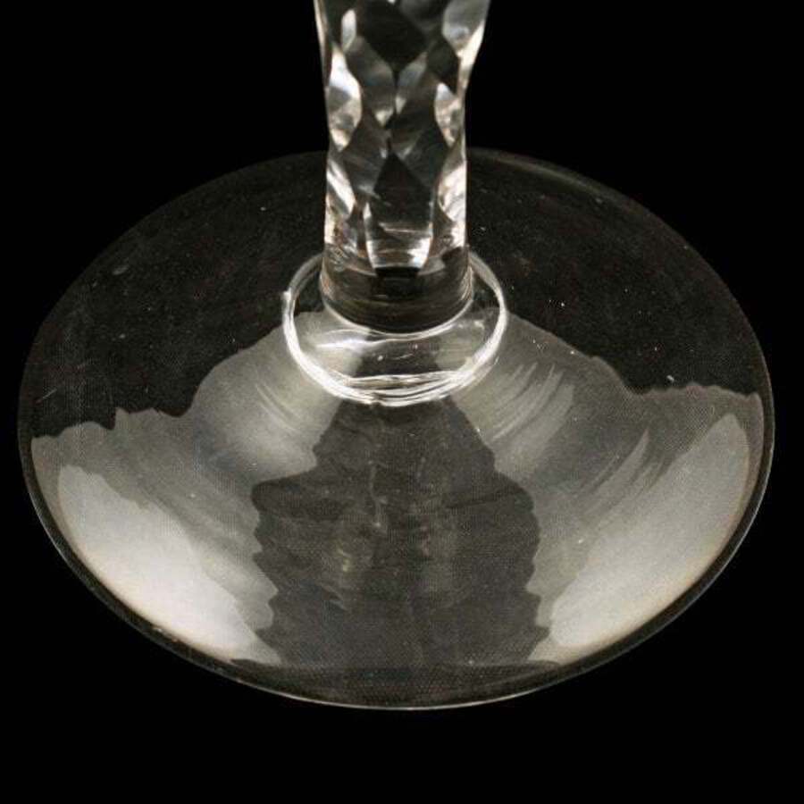Antique 18th Century Engraved Wine Glass 