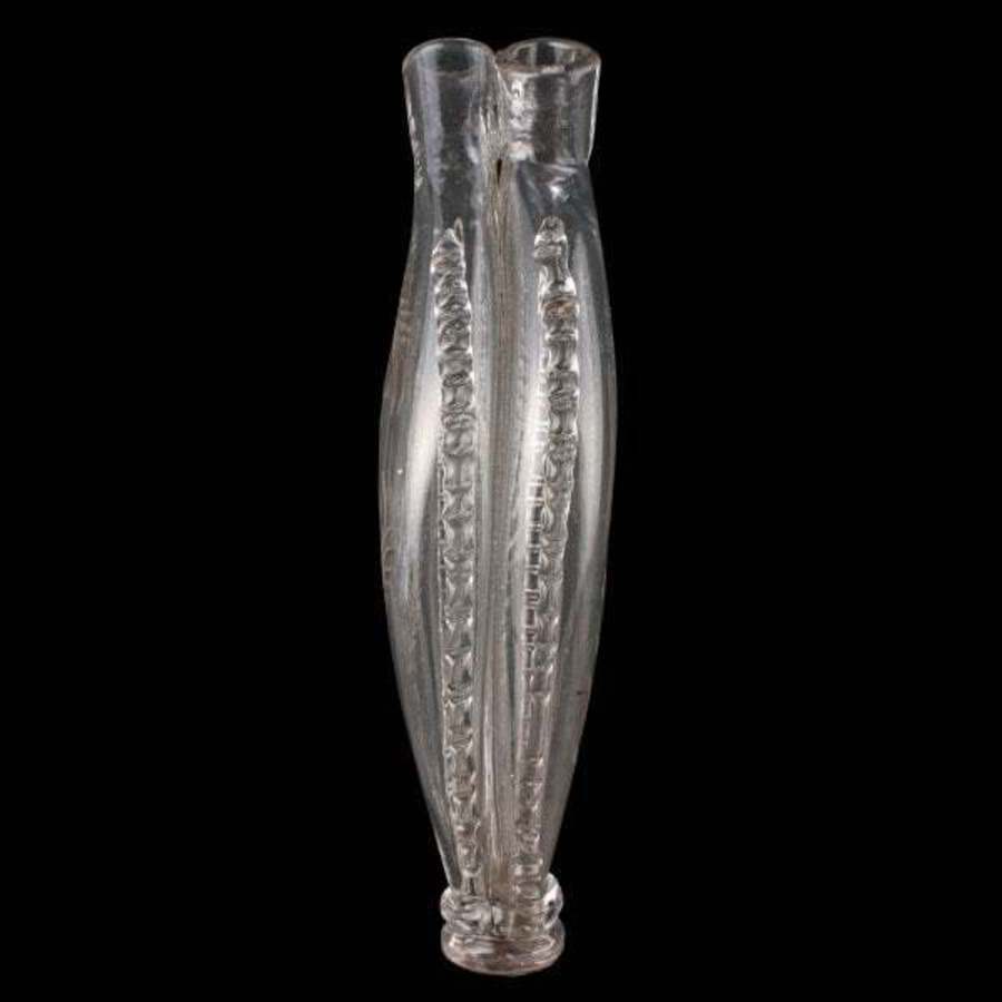 Antique 19th Century Glass 'Gimmel' Flask 