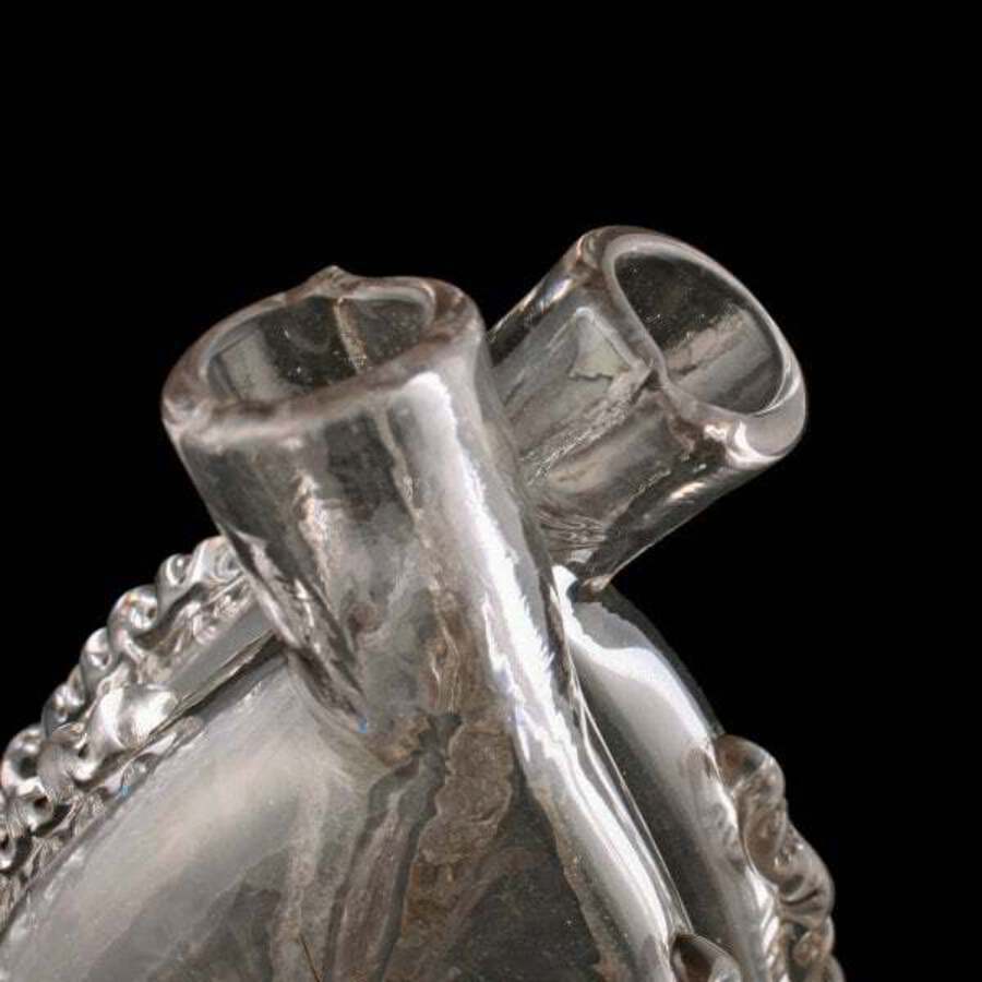 Antique 19th Century Glass 'Gimmel' Flask 