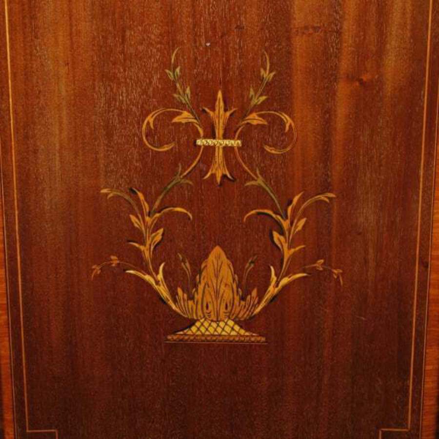 Antique Edwardian Inlaid Double Corner Cabinet 