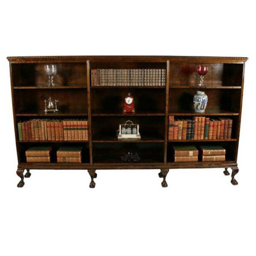 Antique Large Chippendale Style Open Bookcase  