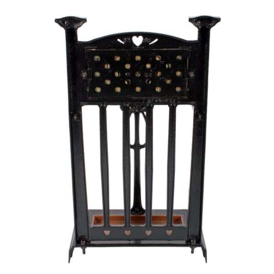 Antique Art Nouveau Iron Stick Stand 
