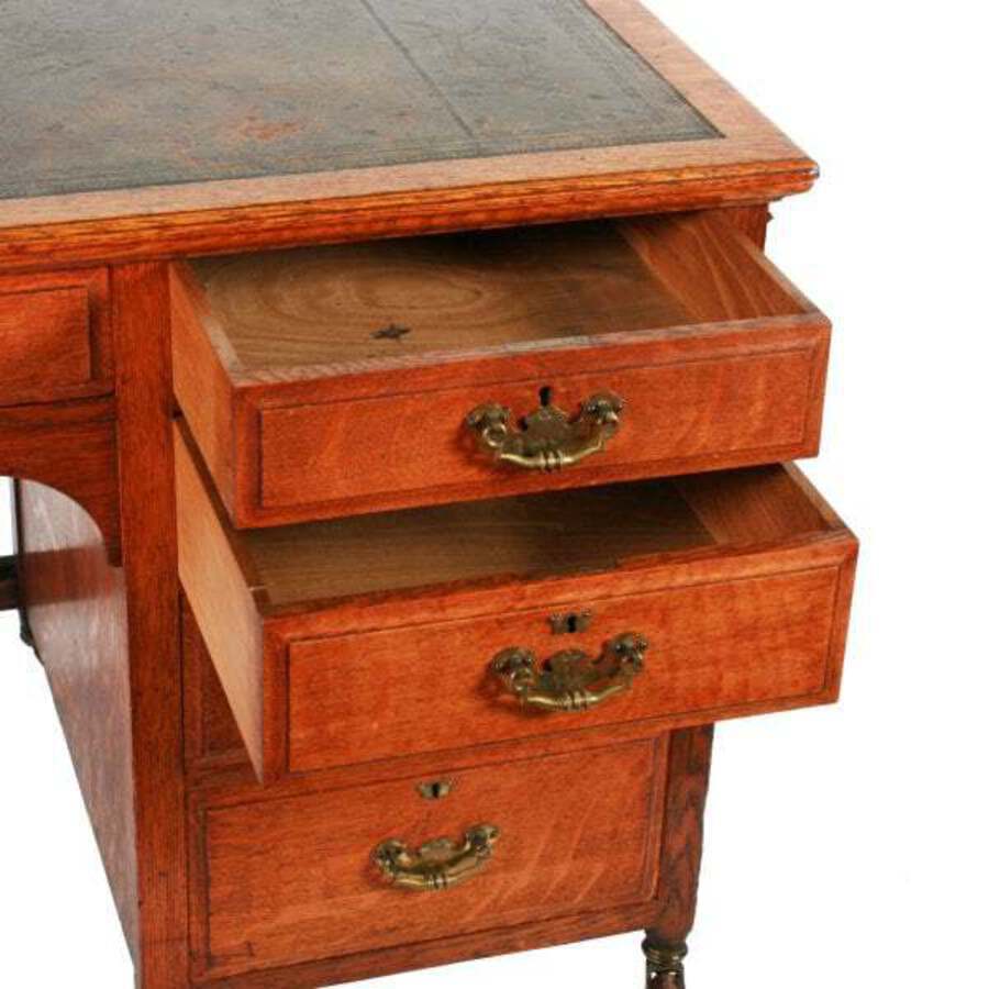 Antique Victorian Oak Child's Kneehole Desk 