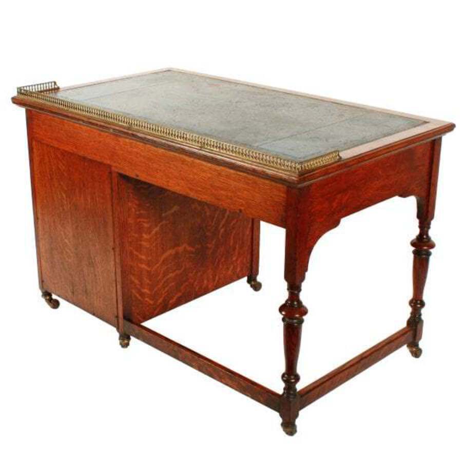 Antique Victorian Oak Child's Kneehole Desk 