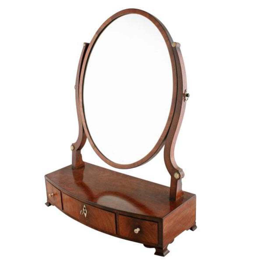 Antique Georgian Bow Front Dressing Mirror 