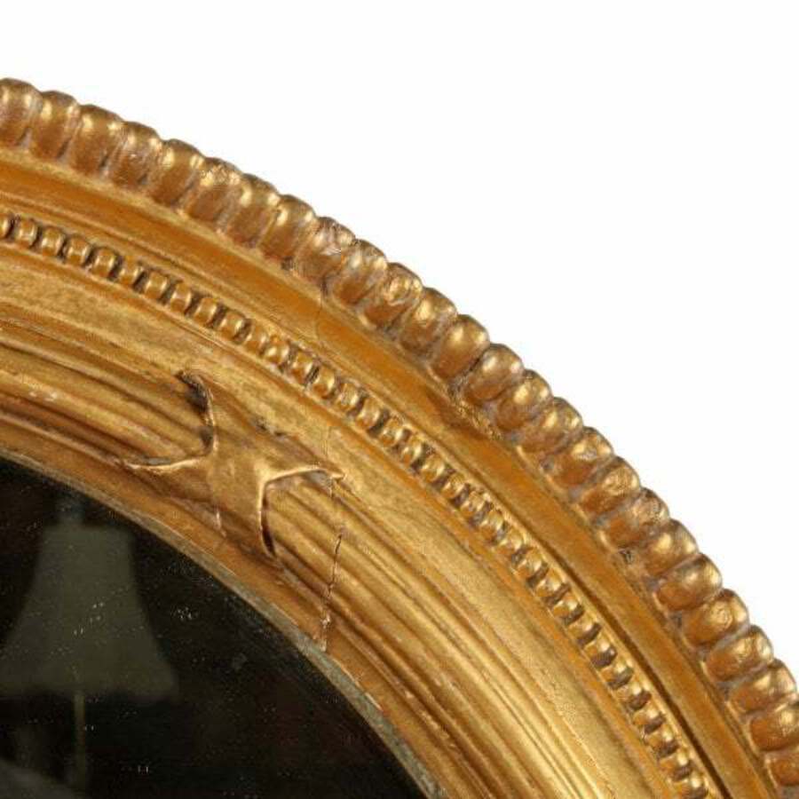 Antique Victorian Oval Gilt Wall Mirror 