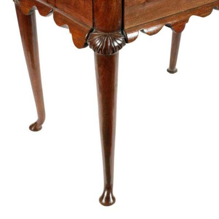 Antique Walnut Marble Top Console Table 
