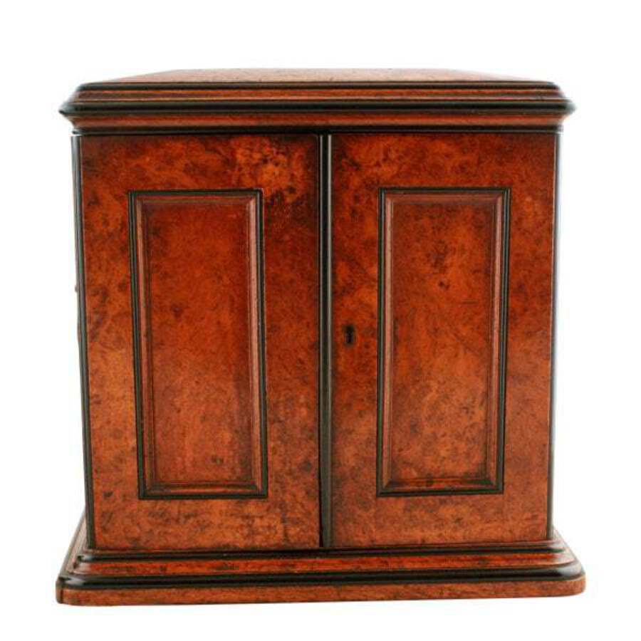 Antique Victorian Pollard Oak Table Cabinet 