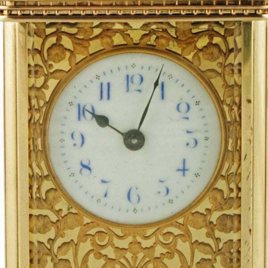Antique Victorian Brass Carriage Clock 