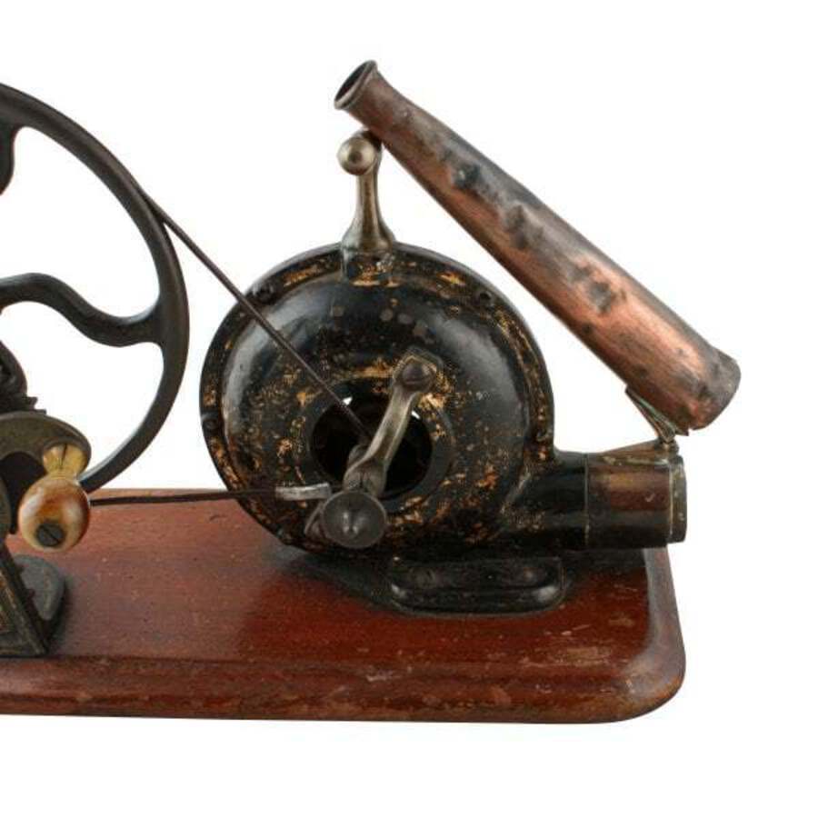 Antique Victorian Iron & Brass Mechanical Bellows 