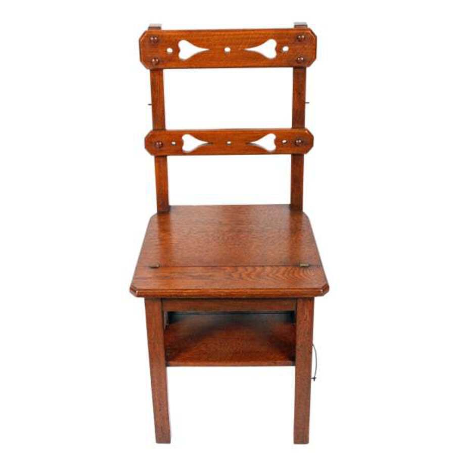 Antique Victorian Oak Metamorphic Library Chair 