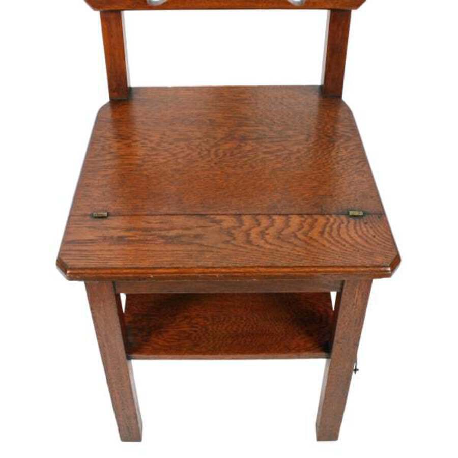 Antique Victorian Oak Metamorphic Library Chair 
