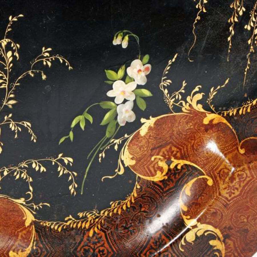 Antique Large Victorian Toleware Tray 