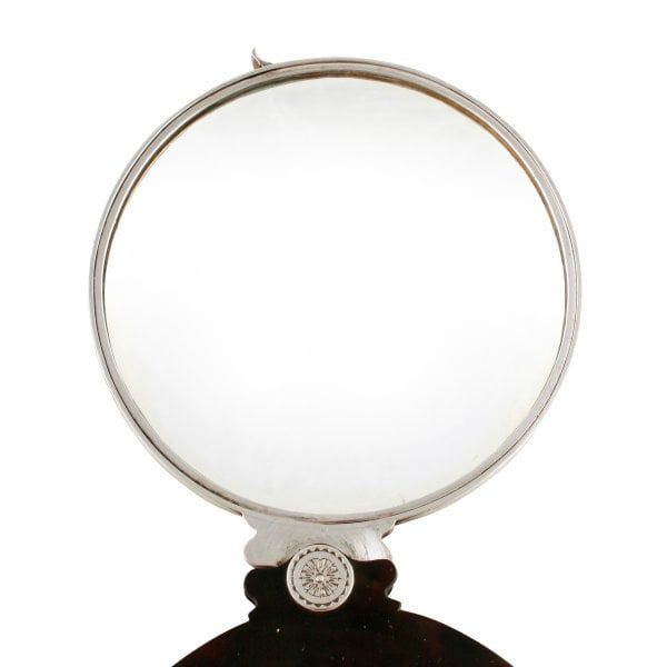 Antique George V Silver & Tortoiseshell Hand Mirror 
