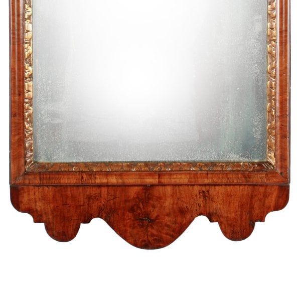 Antique George I Walnut Framed Mirror 