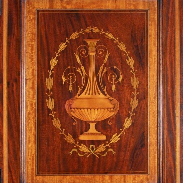 Antique Marquetry Inlaid Wardrobe By Heal & Son 