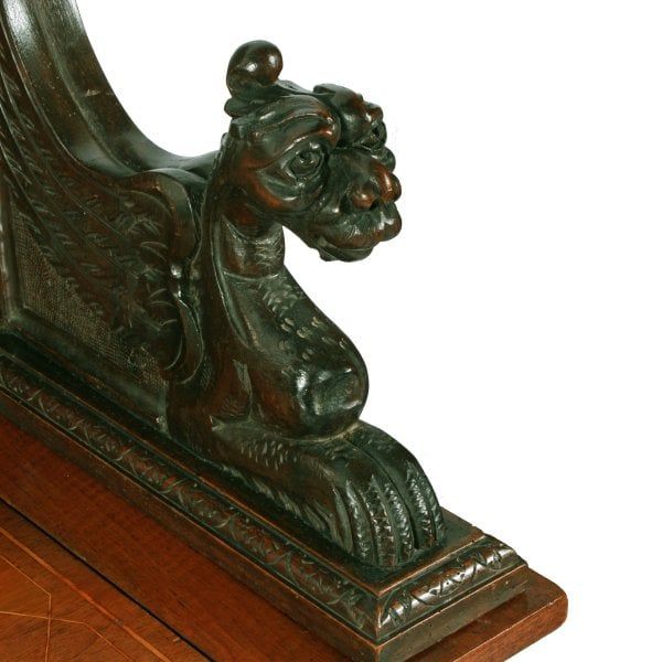 Antique Italian Marquetry Hall Bench 