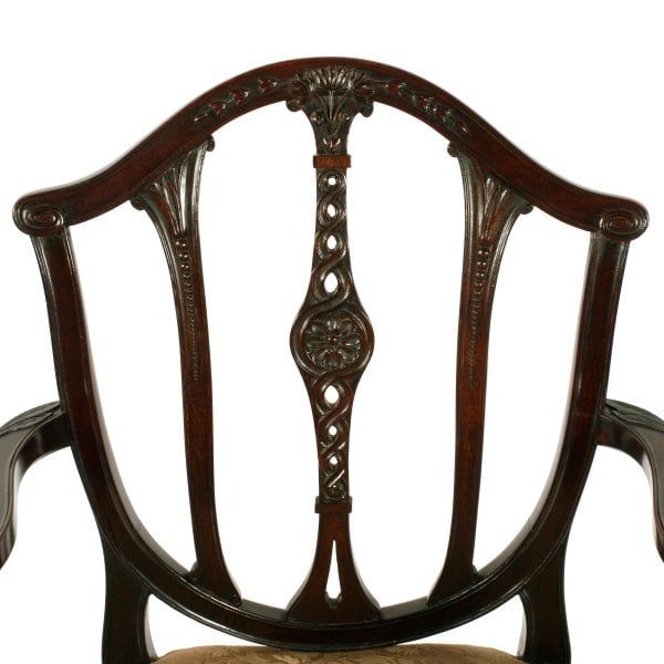 Antique Pair of Hepplewhite Style Elbow Chairs 